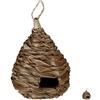 Relaxdays Nido per Uccelli, Casetta Deco, da Appendere, Fibre di Cocco Intrecciate, Giardino, HxD 38x21 cm, Naturale