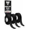 PULLUP & DIP Tape Sportivo con Adesivo extra Forte, 3 Rotoli (totale 30 m) di Nastro, Tepe Dita Delicato Sulla Pelle, Nastro per Allenamento con i Pesi, Pallavolo, Boulder, Basket, Pallamano (Nero)