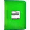Grafoplás Raccoglitore ad anelli con cerniera A4+, verde, Multiline, 4 anelli misti 25 mm, copertina in polipropilene a righe verticali, capacità extra per fogli di carta formato foglio
