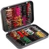 XIHIRCD 100 Pezzi Kit Pesca a Mosca, Mosche da Pesca con Scatola di Immagazzinaggio Mosche Secche Ninfe Streamer Esche a Mosca Esca Amo per Trota Spigola Salmone Pesca a Mosca Accessori Regalo