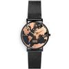 WearTravelers Orologio da polso Donna con Mappa del Mondo - Acciaio 326L resistente all'acqua (Waterproof - 3ATM) - Idea Regalo per Donna Viaggiatrice - Modello GlobeTrotter (Nero)