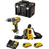 DeWALT Kit DWK212 (Trapano a Percussione DCD796 + Aspirapolvere DWH161 + 2 Batterie 2,0 Ah + Caricabatterie + TSTAK VI)