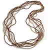 Avalaya Collana Lunga Multifilo con Perline di Vetro nei Toni del Beige/Marrone, 86 cm di Lunghezza, Misura Unica, Vetro