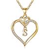 TINGN Collana con Lettera a Cuore da Donna, Collana Personalizzata in Oro Placcato 14K con Lettera S, Regali di Compleanno e Natale per Donne Ragazze Mamma Fidanzata