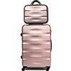 CELIMS - Set Valigie | Valigia Grande 23 kg Rigida Oro Rosa + Beauty Case da Viaggio 35cm | Valigia da Stiva 75cm | Trolley Grande 75cm con 4 Ruote