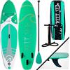 Deep Sea SUP Board Standard - Tavola Gonfiabile con Pompa, pagaia, Borsa per Il Trasporto e Kit di Riparazione, Materiale Dropstitch - Perfetto per Viaggiare - 275 x 76 x 12 cm, 0,8 Bar, Fino a 95 kg