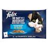 FELIX Ottimo come sembra cibo per gatti bagnato in gelatina, con tonno e merluzzo, confezione da 12 (12 x 4 bustine da 85 g)