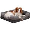 Ferplast Cuccia Cane Cuscino Cane Medio Lettino Cane Memory Foam Letto Cane Ortopedico Lettino Cane Sfoderabile 64 x 52 x h 16,5 cm. Grigio