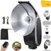 Godox Lux Senior Retro Flash, Flash Portatile 7 Livelli 1/1-1/64 Potenza, Riflettore Pieghevole, Batteria al Litio Integrata, Compatibile con Fotocamere Canon Sony Fuji Olympus Nikon