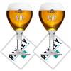 RoxleyLtd Roxley | Leffe Half Pint 25cl Bicchieri da birra X2 | Viene fornito anche con X2 tappetini da birra di marca | Lager Beer 25Cl Size Glass Man Cave | Made in UK