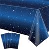 Inspireyee Space Galaxy Party - 4 tovaglie in plastica, motivo galassia, rettangolare, per baby shower, ragazzi, ragazze, accessori per feste di compleanno, 130 x 220 cm