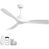 OFANTOP 132 cm Ventilatore da Soffitto con Illuminazione LED per Veranda, Pale ABS Opaco Bianco, IP44, 6 Velocità con Telecomando
