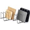 simplywire - Supporto per teglie da forno e taglieri - Confezione da 2 - Rastrelliera per coperchi, pentole e padelle - Organizer per credenze da cucina - Nero