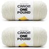 Caron One Pound Off - Filato bianco - 2 confezioni da 454 g - acrilico - 4 medio (pettinato) - 800 metri - per lavoro a maglia, uncinetto e artigianato