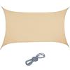 Relaxdays Tenda Parasole per Esterni Rettangolare, Tessuto PES, Anti UV, Outdoor, Idrorepellente, 2 x 3 Metri, Sabbia, Poliestere, Beige, 1 pz