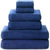 Top Towel - Combo - Grandi teli da bagno - Asciugamani da bagno - 2 asciugamani viso o bidet + 2 asciugamani o lavandino + 2 teli doccia - 100% cotone - Blu marino
