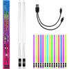 TOYMIS Un Paio di Bacchette a LED, Materiale Polimerico per PC Bacchette Luminose a Cambiamento di Colore Bacchette Luminose a LED con Custodia per Batteristi Adulti (15 Colori)