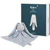 KALOO - Lapinoo - Doudou Coniglio Azzurro - Peluche Neonato - Quadrato 30 x 30 cm - Due Materiali Morbidi Viscosa e Velluto a Coste - Cofanetto Regalo - dalla Nascita, K218003