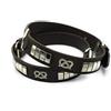 Astile Dog Gear Staffordshire Bull Terrier collare in pelle con classico nodo Staffy e borchie in nero, marrone, marrone chiaro (lunghezza totale)