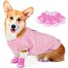 Adiwo Maglione per Animali Domestici Caldo, Vestiti Morbidi con 4 Pezzi Calzini Antiscivolo, Adatto a Cani di Piccola, Media (XXL, Rosa)