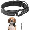 Adiwo Collare per Cani in Nylon Riflettente, Collari standard per cani con Airtag Custodia Protettiva, Collare Cane Taglia Piccola con Fibbia a Sgancio Rapido e Fibbia in Metallo Regolabile (Nero S)