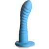Simply Sweet Ribbed Silicone Dildo 7" Blue