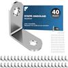 shinfly Staffe Angolari, 40 Pezzi, 30 x 30 mm Squadrette Angolari, Staffe Angolari Per Legno Di 90°, Staffe A L Con 85 Pezzi Di Viti, Per Mobili, Scaffali, Sedie In Legno, Tavoli