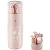 Meiyijia Tazze da viaggio, tazza di spazzolino da denti, portaspazzolino da denti, 2 x 45 ml, flacone pompa dispenser di sapone, specchio, pettine, per campeggio viaggi d'affari (rosa)
