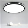 DAXGD Plafoniera LED Rotonda, 18W Lampade da Soffitto Moderna Semplice, Plafoniera led Soffitto 6500K per Camera da Letto Soggiorno Cucina Corridoio Ø30CM Nero