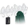 Relaxdays Attaccapanni da Parete, 6 Ganci a Scimmia, 14,5x36,5x4 cm, Appendiabiti in Ghisa, Guardaroba Ingresso, Bianco