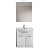MaMa Store SARA 75 Mobile sospeso / a Terra con 2 Ante, lavabo e Lampada, L. 75 cm x P. 50 cm x H. 79 cm, Bianco Lucido Laccato, MDF