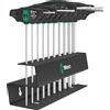 Wera 05023454001 454/10 HF Assortimento 2, giravite a T Imperial Hex-Plus con funzione di ritegno, in pollici, 10 pezzi, Nero