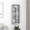 Gecheer Scaffale a Parete Grigio Cemento, Libreria Pensile Moderna, Mensola Murale Design 36x16x90 cm