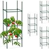 Relaxdays Set da 4 Supporti per Rampicanti, HxLxP: 90x32x32 cm, Graticolato per Piante e Rose, Metallo e Plastica, Verde