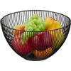 Relaxdays Centrotavola Portafrutta in Ferro, HxD: 14 x 25 cm, Cestino Porta Frutta e Verdura, da Cucina, Moderno, Nero