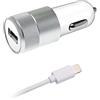 ISIUM, 900022, caricatore accendisigari 1 USB/ 2.1A + cavo 1M, ingresso 12/24 V, uscita 5 V 2,1 A, 1 m, bianco/grigio