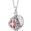 Engelsrufer ERN-ER23-25-XS - Collana da donna in argento sterling con sfera sonora rossa, chiusura a moschettone, senza nichel, dimensioni: 45 + 5 cm, 50 cm, Argento sterling, Nessuna pietra preziosa