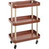 HAKU tavolino su rotelle in legno massello naturale e metallo rosso corallo tavolino da salotto su rotelle - Dimensioni: L 50 x A 76 x P 30 cm Stile: Moderno