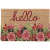 Relaxdays Zerbino in Fibra di Cocco, Frase in Inglese Hello, Interni ed Esterni, 40x60 cm, Antiscivolo, Naturale/Nero