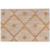 Relaxdays Zerbino da Ingresso, Motivo Geometrico, 60 x 40 cm, Antiscivolo e Resistente, Interni e Esterni, Beige Bianco, Cocco