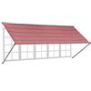 Relaxdays Tenda da Sole Bracci Estensibili, HxL: 120x400 cm, Parasole a Caduta, Avvolgibile, Protezione UV, Grigio Rosso, 70% Poliestere 20% Acciaio 10% Alluminio