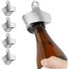 Relaxdays Apribottiglie da Parete, Set da 5, Stabile Open Bottle da Montare a Muro, Bottiglie, Accessori Bar, Argentato, 7,5 x 6,5 x 3 cm