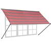 Relaxdays Tenda da Sole Bracci Estensibili, HxL: 120x250 cm, Parasole a Caduta, Avvolgibile, Protezione UV, Grigio Rosso, 70% Poliestere 20% Acciaio 10% Alluminio