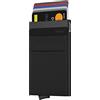 Bronzi® Portafoglio Uomo Slim Piccolo | Portacarte Uomo Donna Portatessere Porta Carte Di Credito | Portafogli Mini Protezione RFID con Portamonete | Box Regalo - Brand Italiano (Nero)