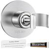 Drenky Supporto Soffione Doccia con Colla Forte, Supporto Doccia Senza Foratura Acciaio Inox 304 Porta Soffione Doccia Universale a 360° Regolabile Staffa Supporto Doccia Muro, Argento