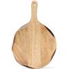 GoCraft - Tagliere rotondo in legno | Buccia per pizza in legno di mango | Tagliere, preparare, servire | Piatto per salumi - 40,6 x 27,9 cm