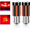 Teguangmei 1156 BA15S Lampadine LED per Auto 5W Super Luminosi Rosso 3020 126SMD 7506 P21W LED Freno di Retromarcia Coda Stop Fendinebbia Posteriore Luce di Posizione 12-24V (2 PCS)
