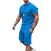 EGSDMNVSQ Uomo Tuta da Jogging Sportiva Corta Estiva 2 Pezzi Set Girocollo a Maniche Corte T-Shirt Pantaloncini Tinta Unita Tuta Fitness Slim Fit Sport Set Palestra