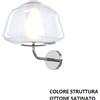 TopLight APPLIQUE OTTONE SAT. VETRO ALPHA TRASPARENTE 1176OS-A ALPHA-TR