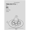 TopLight DISK GRIGIO ANTRACITE CON STAFFA DI FISSAGGIO E COPRIBASE 1186-38 ST12-GA